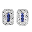 blue sapphire white gold earrings