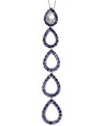 White Gold Oval Shape Blue Sapphire Diamond Pendant Necklace