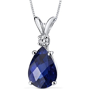 diamond and blue sapphire pendant  necklace