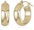 Duragold 14k Yellow Gold Half-Round Hoop Earrings