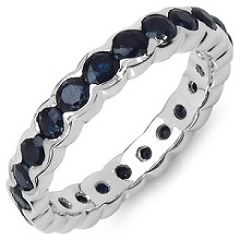 Malaika Sterling Silver Blue Sapphire Ring