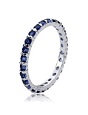 Blue Sapphire and Diamond Eternity Stackable Wedding Engagement Band Ring